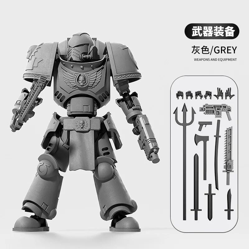 3D Printed Multi-Jointed Warrior Action Figure DIY Model Kit with Weapons – Poseable Robot Desk Toy