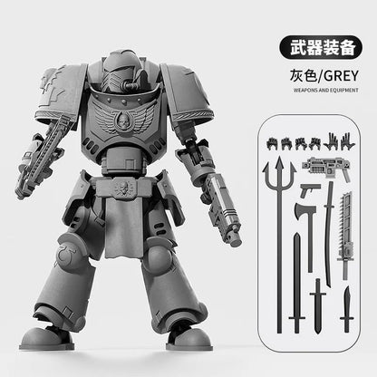 3D Printed Multi-Jointed Warrior Action Figure DIY Model Kit with Weapons – Poseable Robot Desk Toy