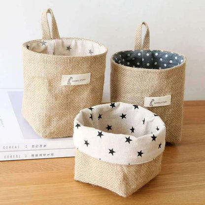 Nordic Hanging Wall Pocket Storage Bag Cotton Linen Organizer for Sundries Cosmetics and Toys