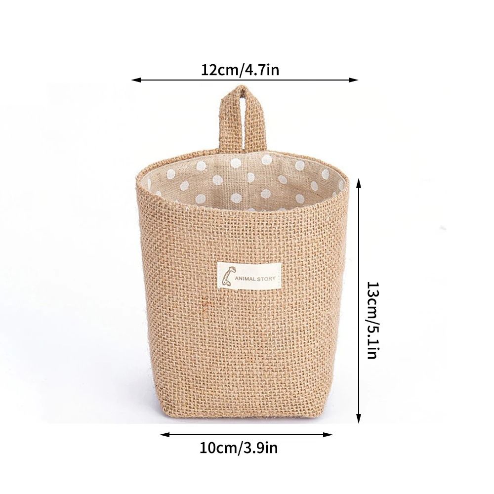 Nordic Hanging Wall Pocket Storage Bag Cotton Linen Organizer for Sundries Cosmetics and Toys