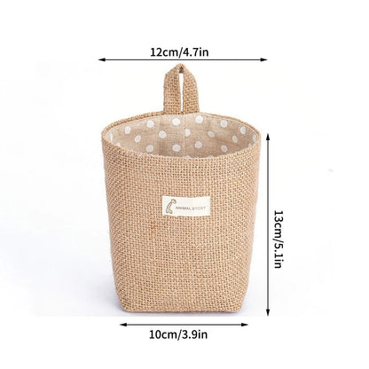 Nordic Hanging Wall Pocket Storage Bag Cotton Linen Organizer for Sundries Cosmetics and Toys