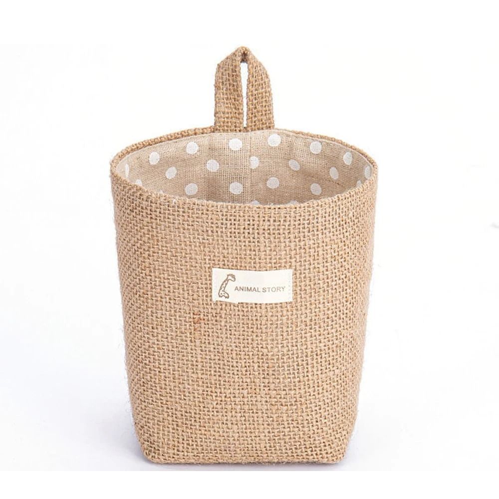 Nordic Hanging Wall Pocket Storage Bag Cotton Linen Organizer for Sundries Cosmetics and Toys