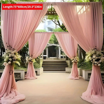 Wedding Arch Mesh Curtain Backdrop Draping Fabric for Outdoor Ceremony and Party Decor