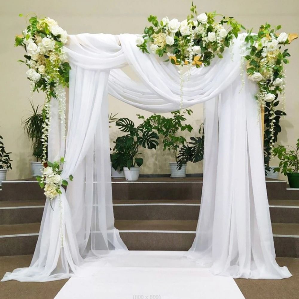 Wedding Arch Mesh Curtain Backdrop Draping Fabric for Outdoor Ceremony and Party Decor