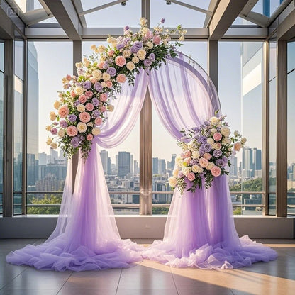 Wedding Arch Mesh Curtain Backdrop Draping Fabric for Outdoor Ceremony and Party Decor
