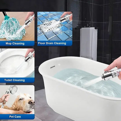 3-Mode High pressure shower head with Filtered shower head Beads & One-Touch Stop - Water-Saving Handheld Upgrade
