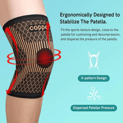 Copper Knee Brace for Arthritis Pain Relief and Everyday Compression Support