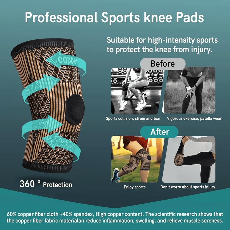 Copper Knee Brace for Arthritis Pain Relief and Everyday Compression Support