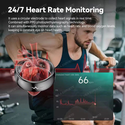 Smart Health Monitoring Ring Heart Rate SpO2 Blood Pressure Temperature Sleep Tracker