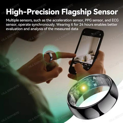 Smart Health Monitoring Ring Heart Rate SpO2 Blood Pressure Temperature Sleep Tracker