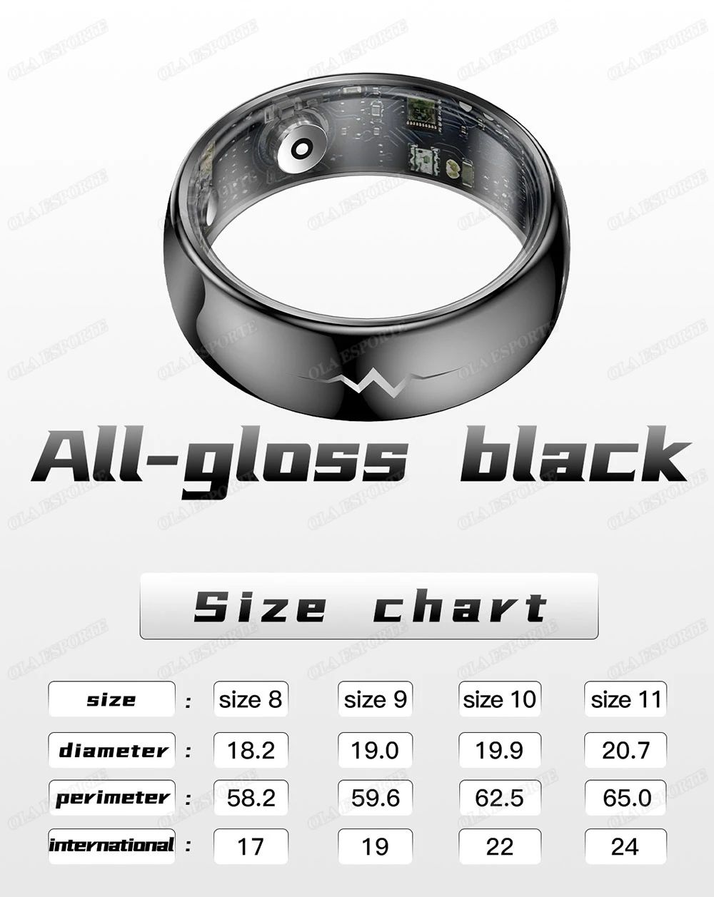 Smart Health Monitoring Ring Heart Rate SpO2 Blood Pressure Temperature Sleep Tracker