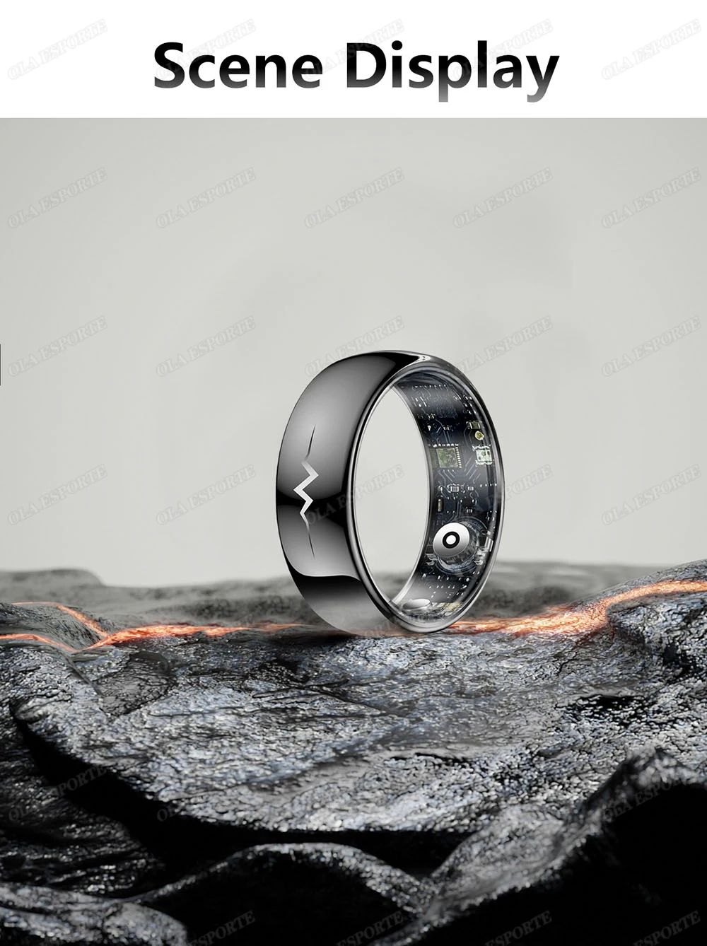Smart Health Monitoring Ring Heart Rate SpO2 Blood Pressure Temperature Sleep Tracker