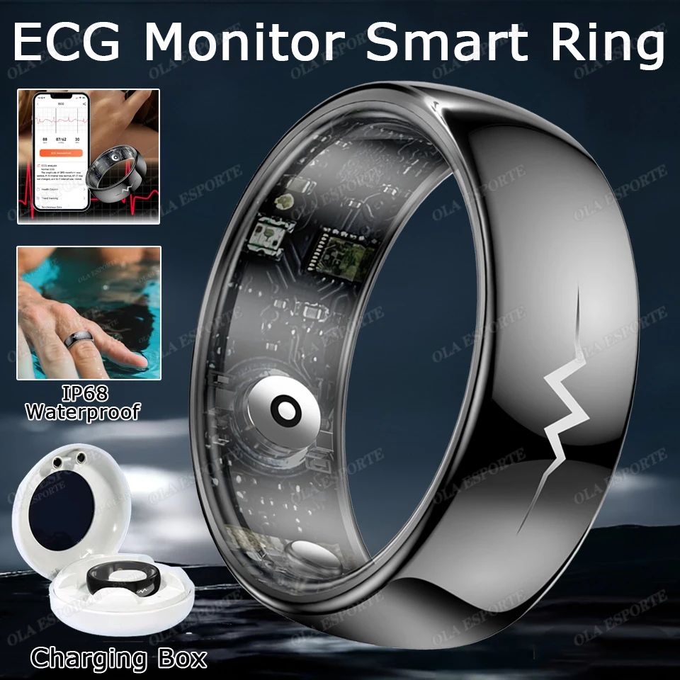 Smart Health Monitoring Ring Heart Rate SpO2 Blood Pressure Temperature Sleep Tracker