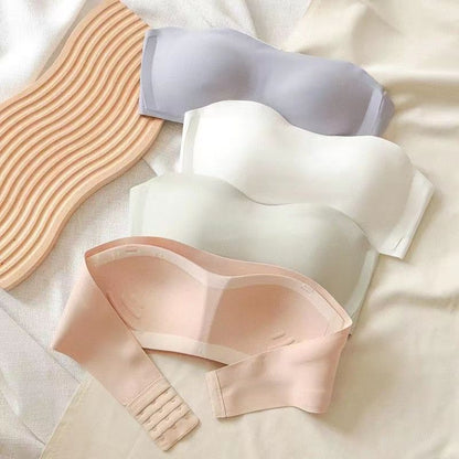 Sexy Seamless Tube Top Bra, Wireless Strapless Non-Slip Push Up Bralette, Thin Women Underwear