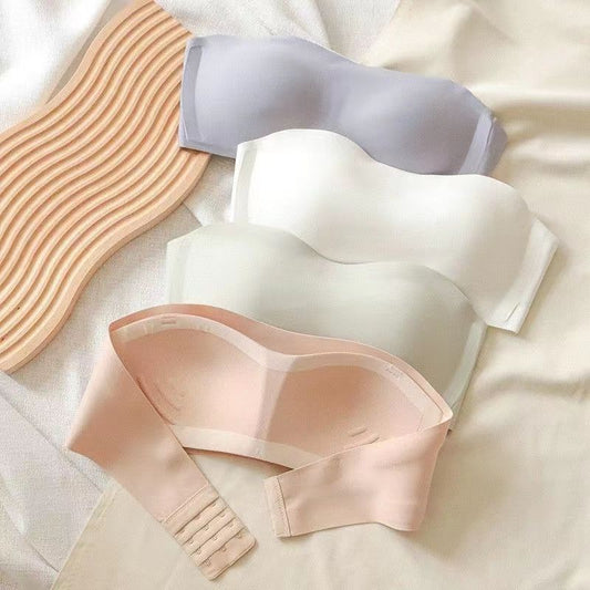 Sexy Seamless Tube Top Bra, Wireless Strapless Non-Slip Push Up Bralette, Thin Women Underwear