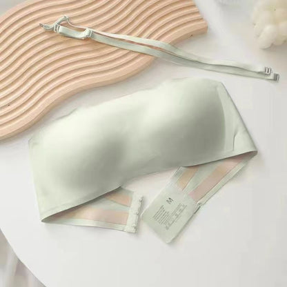Sexy Seamless Tube Top Bra, Wireless Strapless Non-Slip Push Up Bralette, Thin Women Underwear