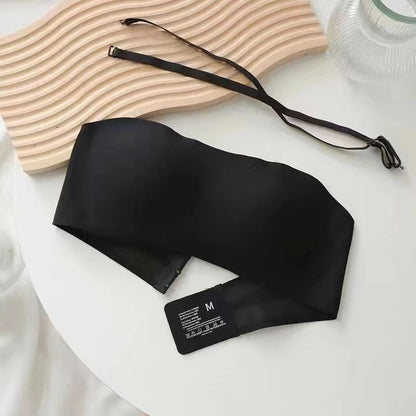 Sexy Seamless Tube Top Bra, Wireless Strapless Non-Slip Push Up Bralette, Thin Women Underwear