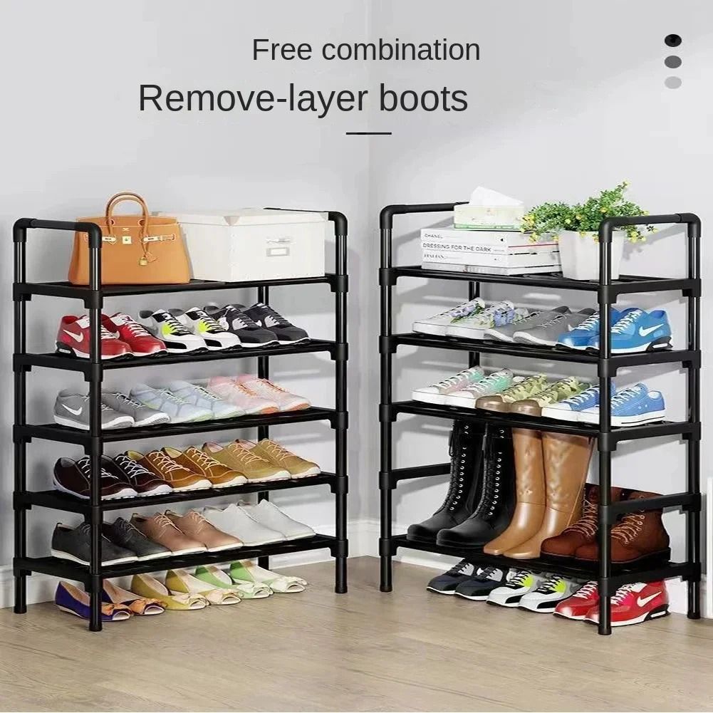 Multilayer Metal Shoe Rack Organizer for Entryway Bedroom Closet Storage