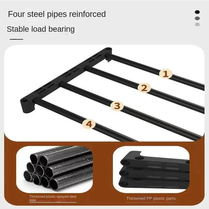 Multilayer Metal Shoe Rack Organizer for Entryway Bedroom Closet Storage
