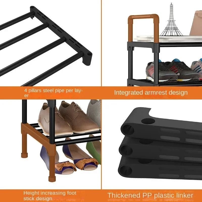Multilayer Metal Shoe Rack Organizer for Entryway Bedroom Closet Storage