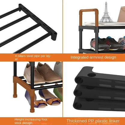 Multilayer Metal Shoe Rack Organizer for Entryway Bedroom Closet Storage