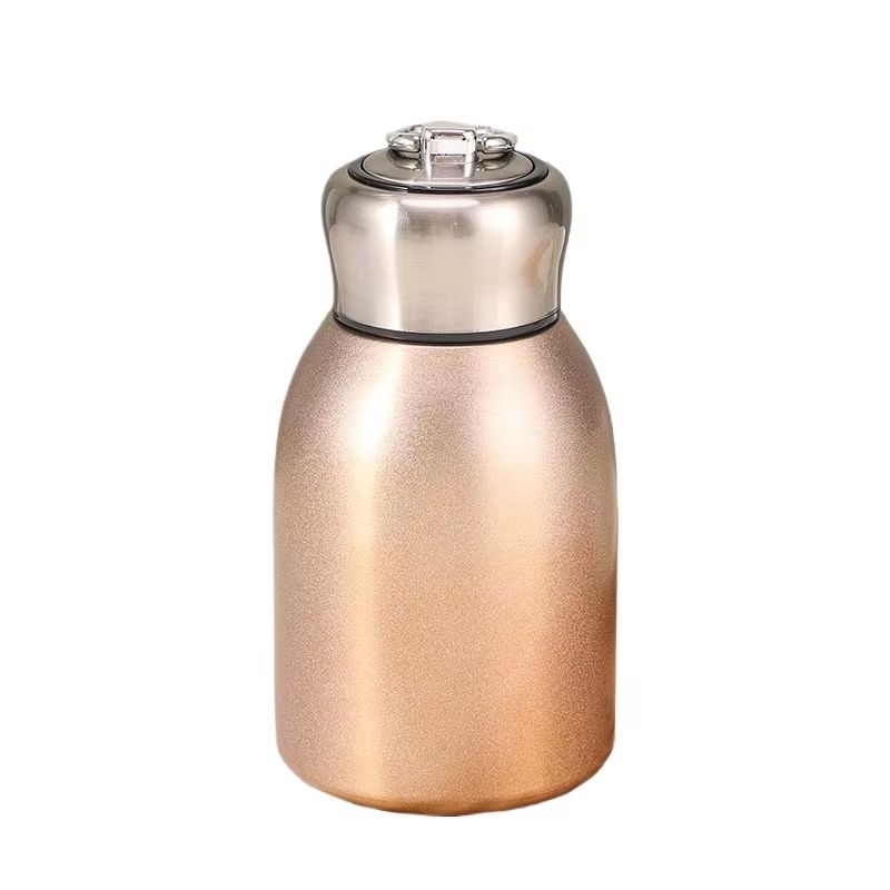 High-Value Mini Chubby Big Belly 304 Stainless Steel Vacuum Thermos Cup with Carrying Ring 300ml (10.14 fl oz)