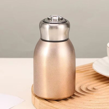 High-Value Mini Chubby Big Belly 304 Stainless Steel Vacuum Thermos Cup with Carrying Ring 300ml (10.14 fl oz)