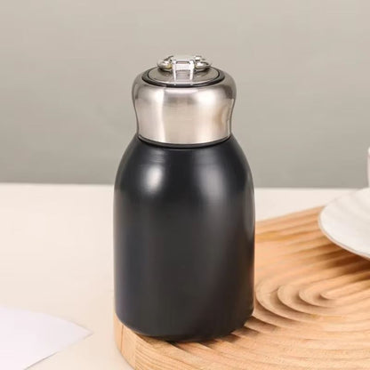 High-Value Mini Chubby Big Belly 304 Stainless Steel Vacuum Thermos Cup with Carrying Ring 300ml (10.14 fl oz)