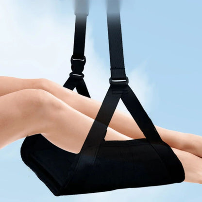 Portable Travel Footrest Hammock – Adjustable Airplane & Train Seat Leg Rest Sling, Compact Office Under-Desk Relaxation
