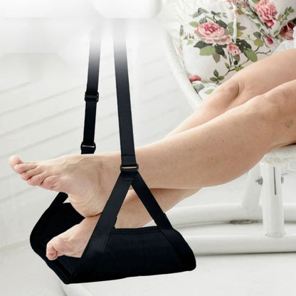 Portable Travel Footrest Hammock – Adjustable Airplane & Train Seat Leg Rest Sling, Compact Office Under-Desk Relaxation