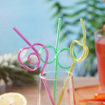 Colorful Disposable Shaped Party Straws For Festivals And Events