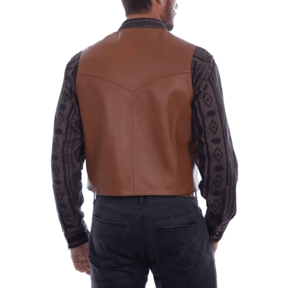 Mens Soft Leather Western Biker Vest for Casual Wear, Riding & All-Season Layering