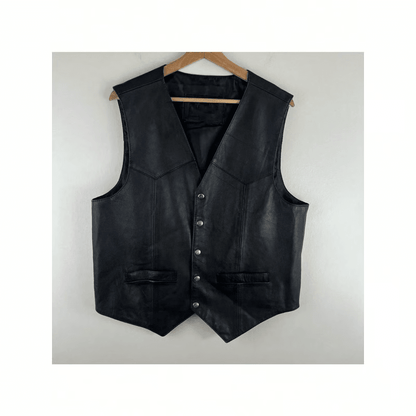Mens Soft Leather Western Biker Vest for Casual Wear, Riding & All-Season Layering