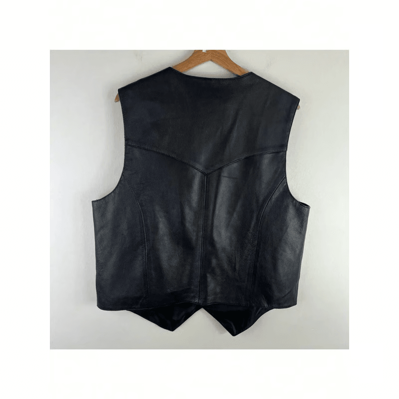 Mens Soft Leather Western Biker Vest for Casual Wear, Riding & All-Season Layering