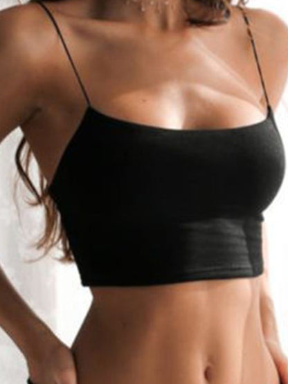 Sexy Halter Crop Top Black Backless Camisole Women Summer Tank Top