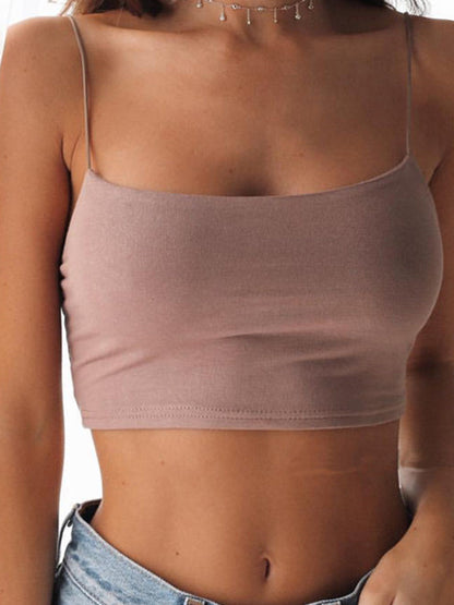 Sexy Halter Crop Top Black Backless Camisole Women Summer Tank Top