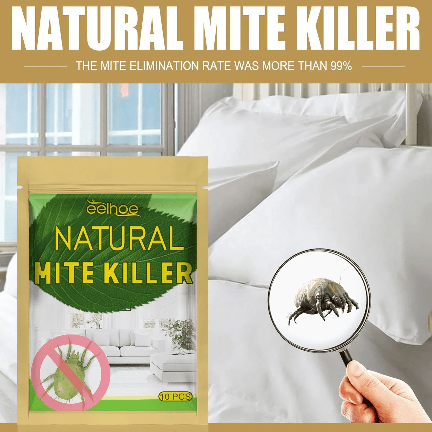 Natural Dust Mite Killer Pads For Bedding, Sofas & Drawers, Safe, Long-Lasting Relief