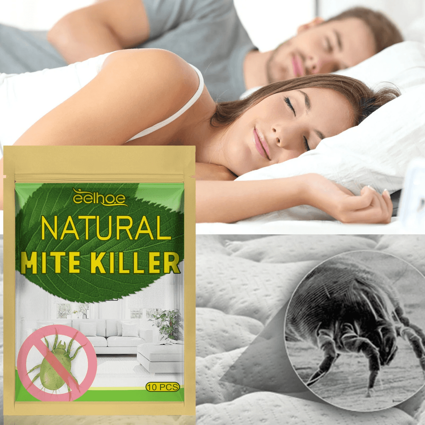 Natural Dust Mite Killer Pads For Bedding, Sofas & Drawers, Safe, Long-Lasting Relief