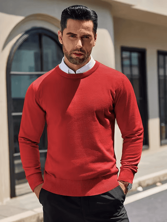 Men's Mink Cashmere Pullover, Cozy & Stylish for Fall/Winter