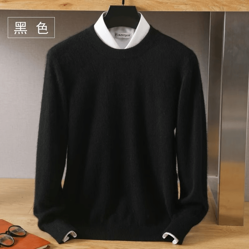 Men's O-Neck Knit Sweater for Winter Warmth, Soft Comfort & Clean Style