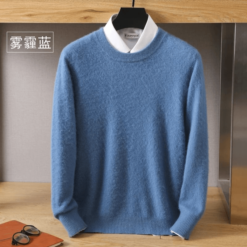 Mens Mink Cashmere Sweater, Luxurious Warmth & Softness for Winter