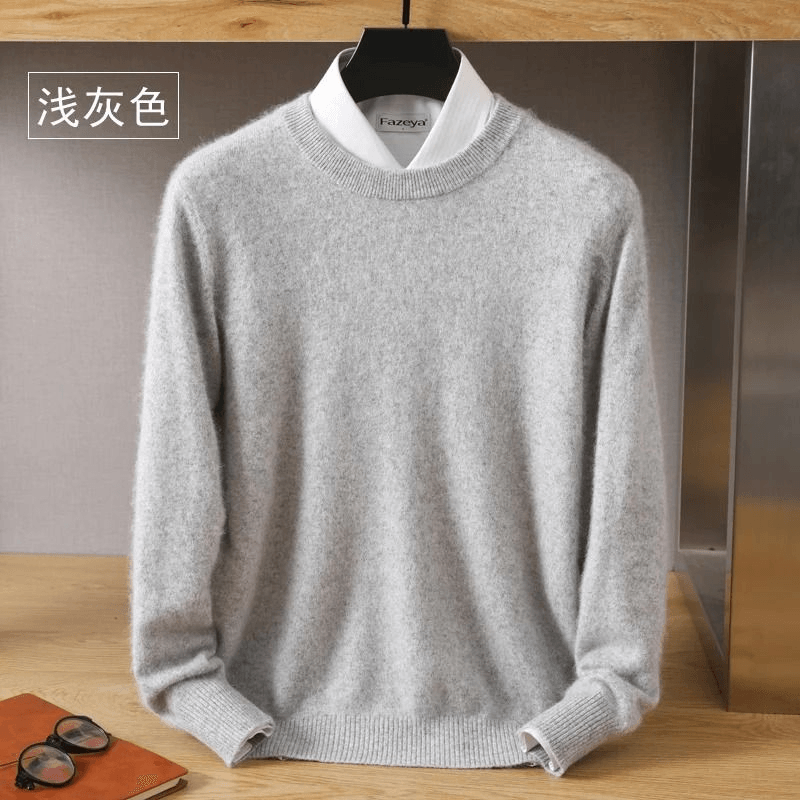 Mens Mink Cashmere Sweater, Luxurious Warmth & Softness for Winter