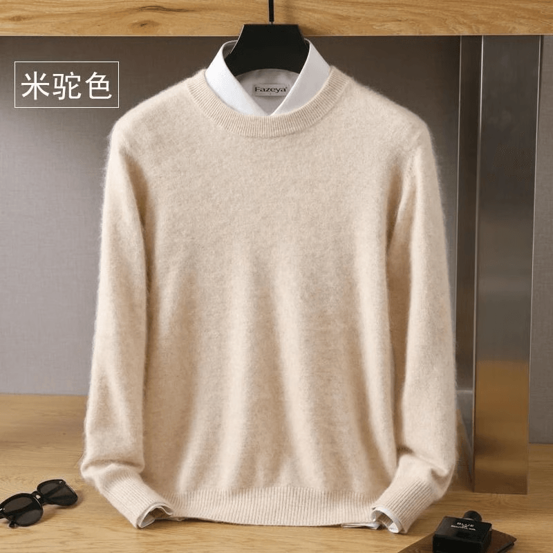 Mens Mink Cashmere Sweater, Luxurious Warmth & Softness for Winter