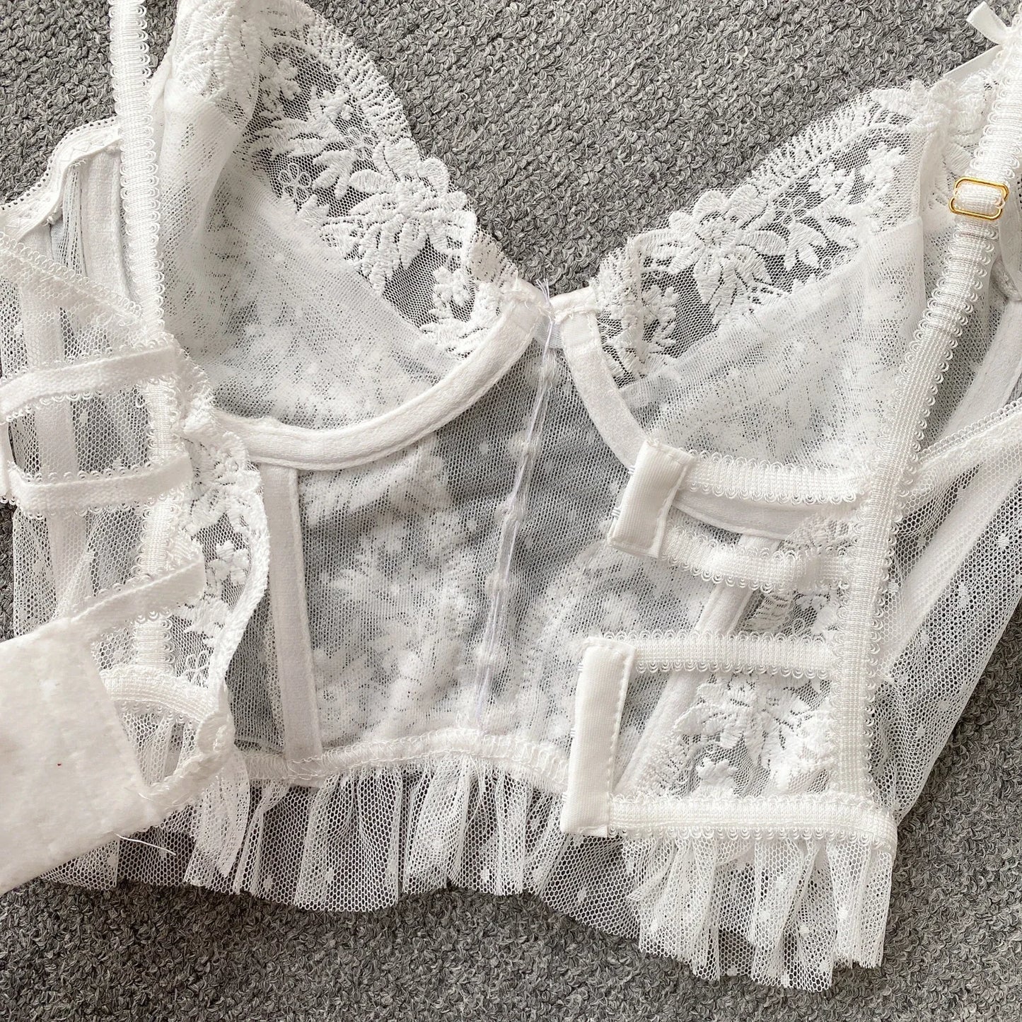 Sexy French Chic Lace Backless Corset Camisole Spaghetti Strap Top for Women