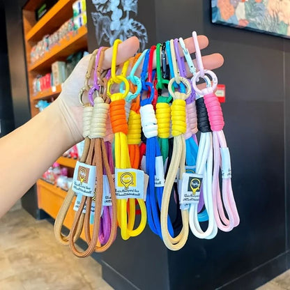 Colorful Braided Rope Lanyard Keychains Set