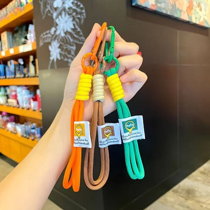 Colorful Braided Rope Lanyard Keychains Set