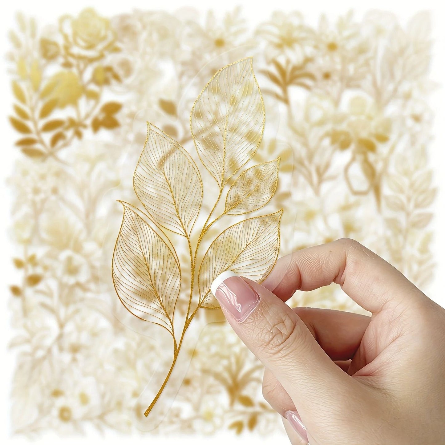 Transparent Floral Self Adhesive Stickers Set