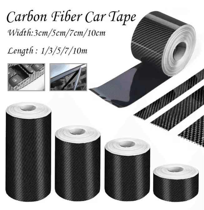 CarbonShield 3D Carbon Fiber Car Door Sill and Bumper Protector Stickers