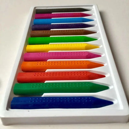 12 Piece Washable Color Crayons for Kids Non Toxic and No Mess Drawing Sticks
