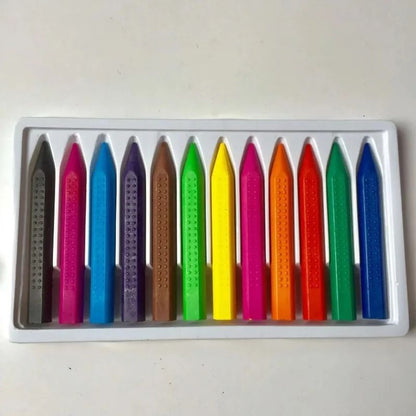 12 Piece Washable Color Crayons for Kids Non Toxic and No Mess Drawing Sticks